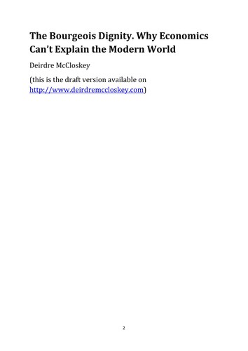 Cover of Bourgeois Dignity by Deirdre N. McCloskey